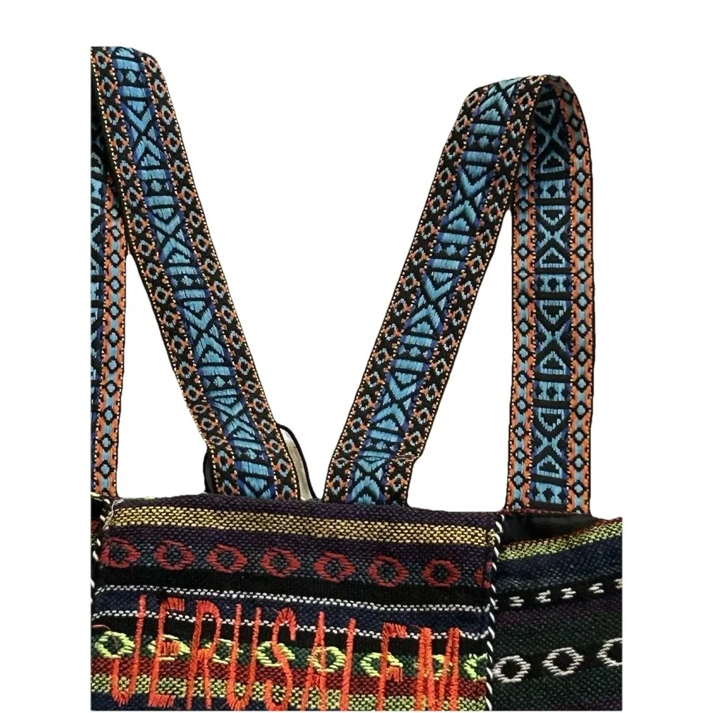 Backpack Bag Embroidered Jerusalem - Vibrant Colors
